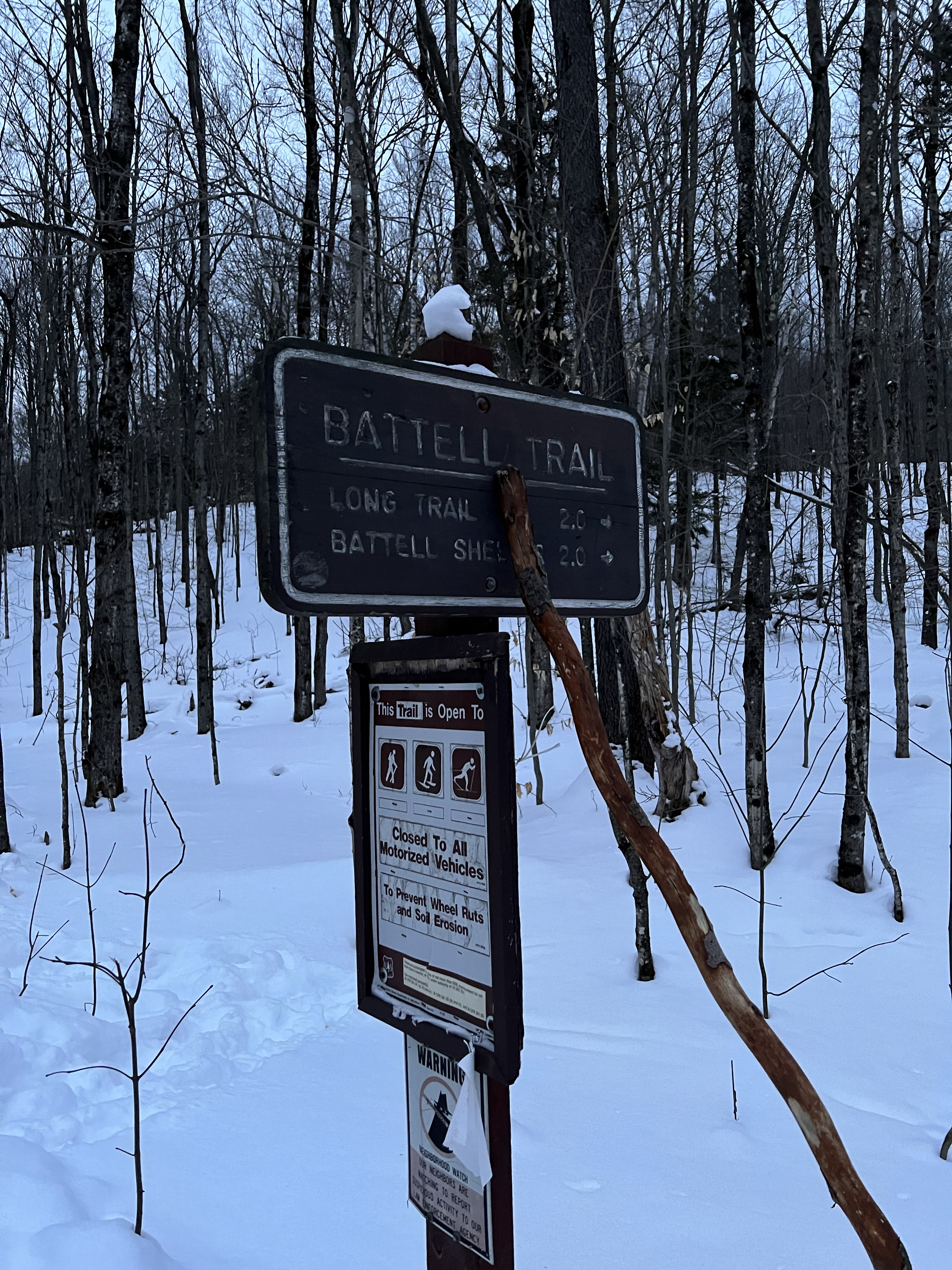 Battell Trail Sign Mt Abraham