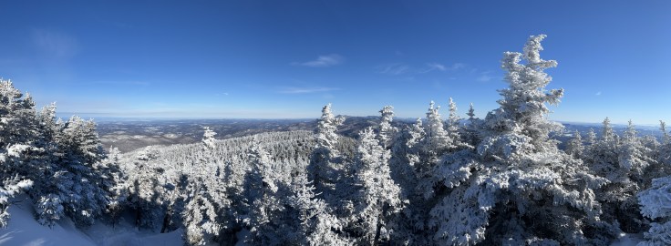 Panoramic from below summit