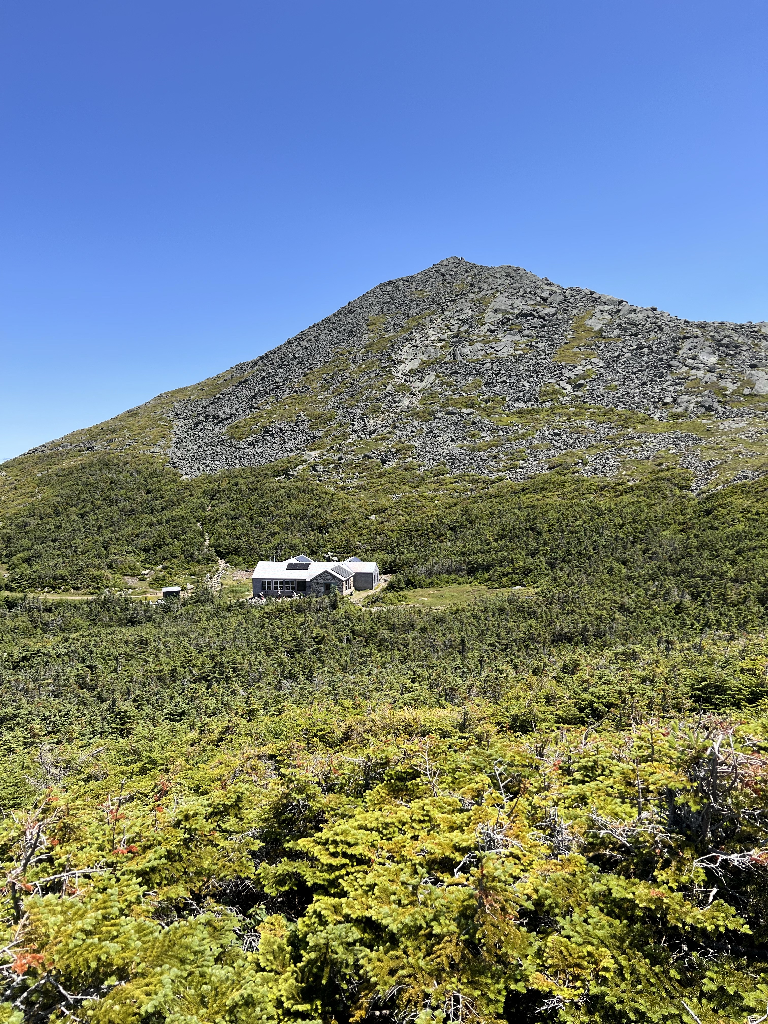 madison spring hut look back